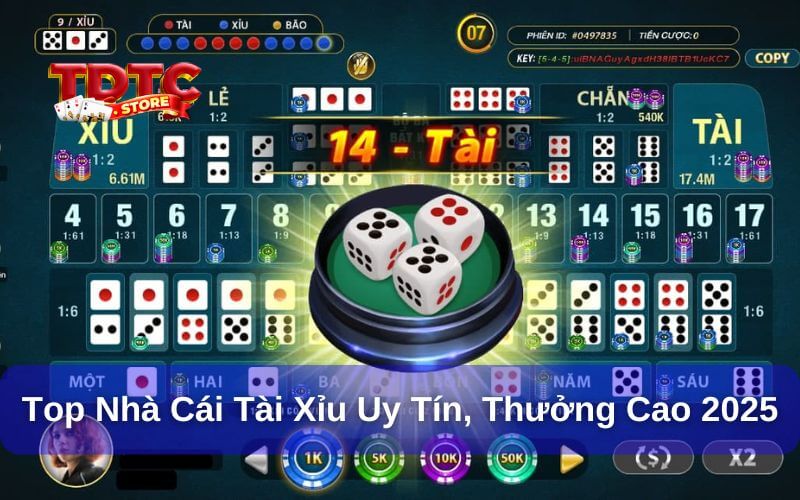 Top nhà cái tài xỉu uy tín, thưởng cao 2025